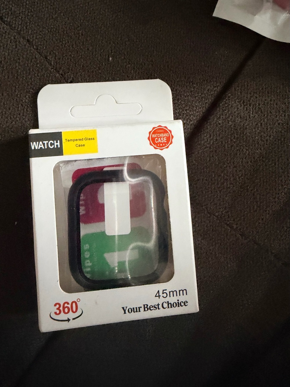 45mm Black Apple Watch Case Protector - Tempered Glass Cover